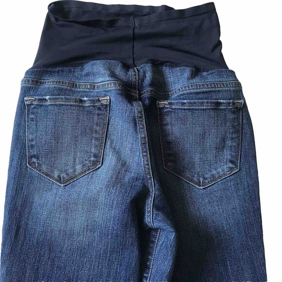 Old Navy Maternity Jeans Med Wash Stretch Full Panel Skinny Size 8 Distressed - Picture 5 of 9